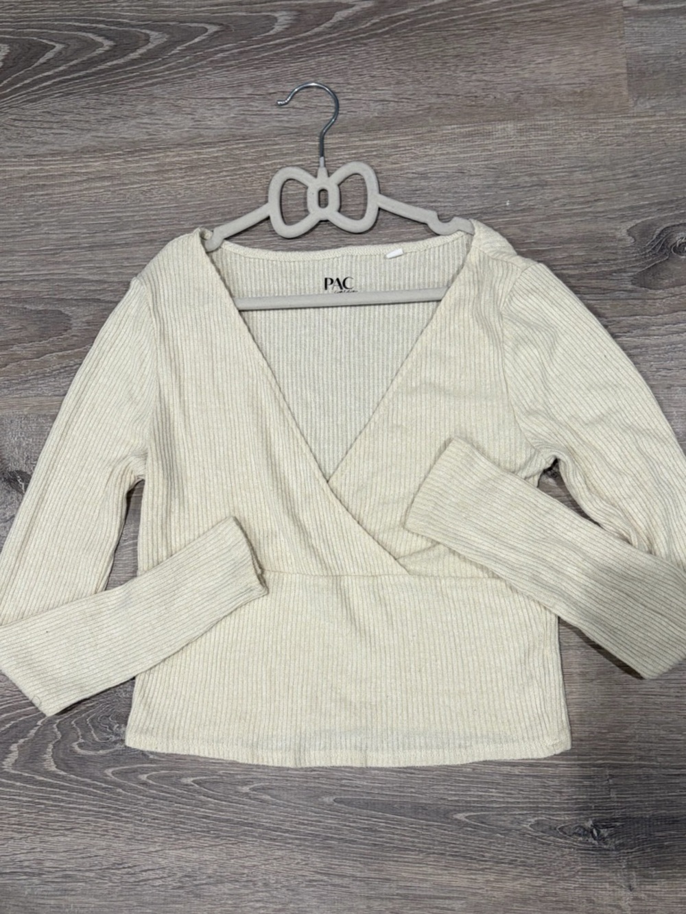 PacSun Women’s Cream Ribbed Wrap Top